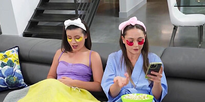 Two horny bitches end up enjoying an unlikely fuck