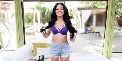 Awesome brunette Vanessa Marie fucked in the cowgirl pose
