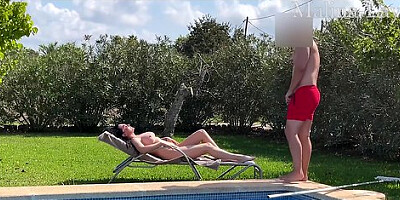 Milf Takes Hard Fuck and Poolside Cumshot