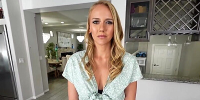 Blonde stepmother is going to let him use EVERY hole