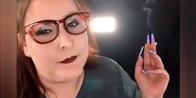 Smoking Girl Live Stream Chatting