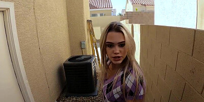DUde gets lucky enough to fuck a sneaky blonde slag