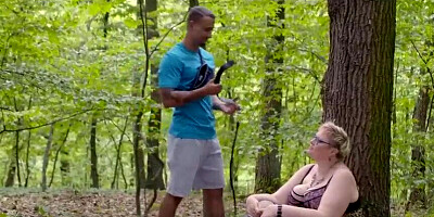 Mature bitch on a leash is going to get power-fucked