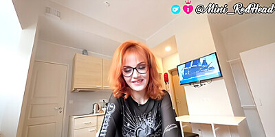 Instead Of Food Hot Cum For Redhead, Drank Full Mouth