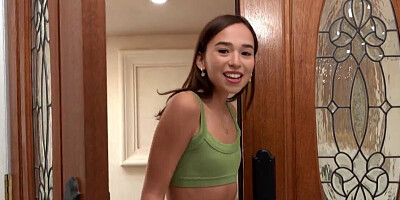 Landlord fuck with a cute small tits brunette babe
