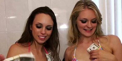 Two hot women enjoying the same vacationing dick