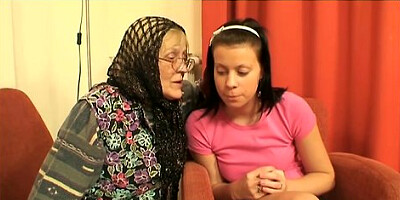Blonde grandmother shares intimate threesome with mature lover