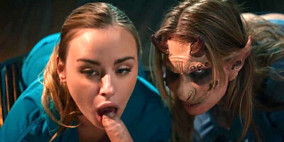 Lucky cock gets to fuck a slutty demon girl and a regular human