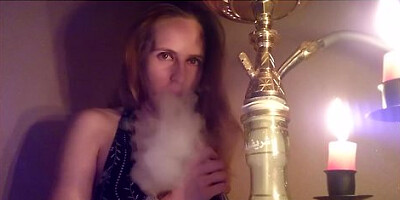 Blowjob in a steamy hookah lounge