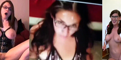 Fantastic Nerdy & Messy Honeys Getting off on Fake penis Money-shot Facial Cumshot Compilation