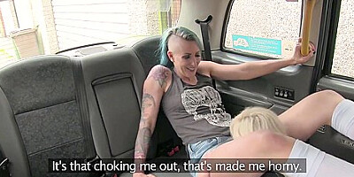 Female Wrestling In The Back Of A Taxi