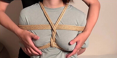 Milf in kinbaku bondage with overflowing breast milk
