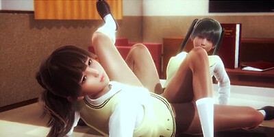 Lesbian After School Scissoring On Bed