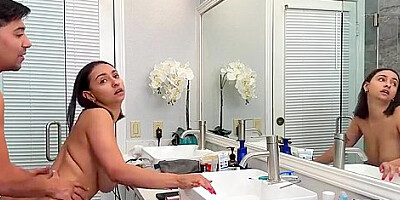 Big Natural Tits Stepsister Fucked While Doing Her Makeup