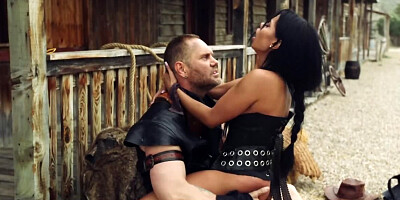 Brutal male fucks a cowgirl who wants to be a part of his gang