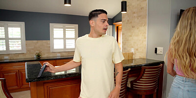 Super-naughty teenager annoys bro into romping