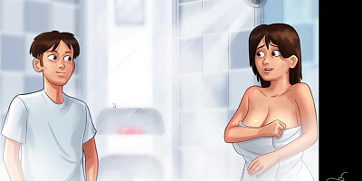Summertime Saga - Taking a Tub with the Step-mother
