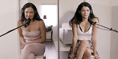 Babe clip with sex hungry Mila Monet and Harley Haze from Bellesa Films