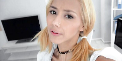 Good masturbation solo with a busty teen babe Veronica Leal