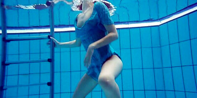Talented Marusia at underwater teens (18+) action
