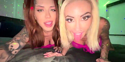 Danae Mari And Lacey Jayne Gargle Hussie's Dick Together At The Rave!