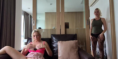 2 Girly-girl Jack Together - I Caught My Roomie Stroking, Our Cooters Had a Real Ejaculation