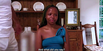 This SMALLISH 18YO EBONY schoolgirl skipped class for my man sausage... I gave her my JISM as a prize
