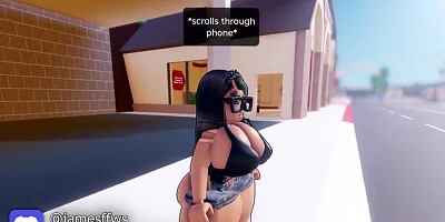 PHAT ASS WHITE GIRL Stunner DRILLS For a Rail in LAMBO (ROBLOX)