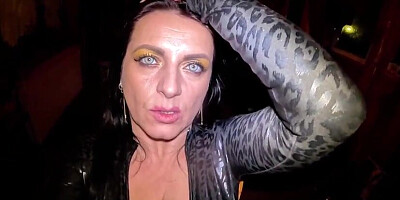 Domineering Vampire Gooning Jerk Off Instructions. Ample Breasts, Black Leather, Smoking and Sparkling Claws preview