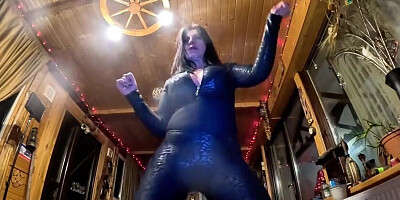 Domineering Vampire Gooning Jerk Off Instructions. Ample Breasts, Black Leather, Smoking and Sparkling Claws preview