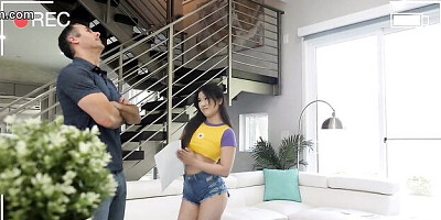 Bitchy Asian babe Lulu Chu screwed in the doggy style pose