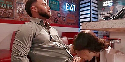 Horny Babe Gets Fucked Hard In The Cafe With Seth Gamble And Liz Jordan