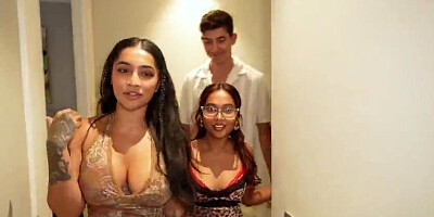 2 INDIAN HOMIES TAKE TURNS WITH THEIR HUBBIES MULTIRACIAL QUARTET - MIA Z - YASMINA KHAN