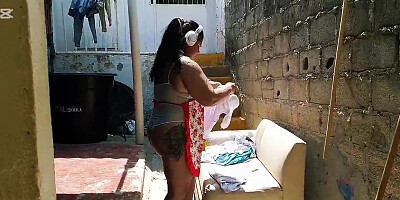 The highly magnificent Latina maid concluded up getting humped with my ample rod. She bellows that it hurts, but she loves sensing my jizz-shotgun in her muff.
