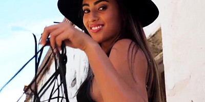 Fabulous Latina dame Katherinne Sofia passion posing in cool underwear