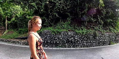 Towheaded Thai GIRLFRIEND With A Giant Arse Screwed Rock hard After A Long Walk