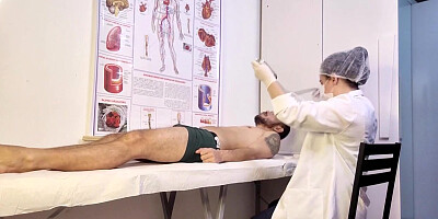 Patient Can't Hold It and Gets Rock-hard in Front of Nurse During Check-up