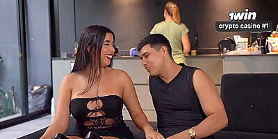 Angel Cruz screws his friend's super-steamy milf while the friend's hubby watches, molten and dirty!