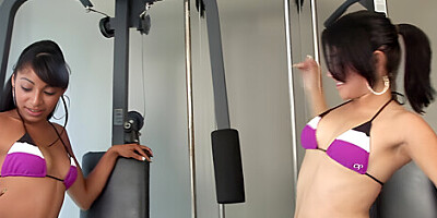 At The Gym, The Black Trainer Has To Train Two Young Women With His Big Cock