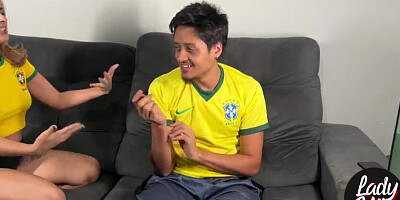 I got jumpy and went heterosexual down on a weenie to peaceful myself down during the Brazil World Bowl match.