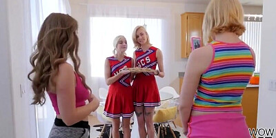 Girl-on-girl Cheerleaders Make Off the hook Cookies - Lena Paul