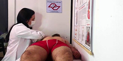 Patient loses manage and gets an bulge in front of the nurse.