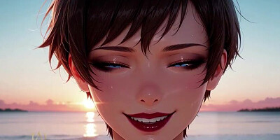 ATKINS ANIME HEAVEN - Huge Pink cigar Gargle & Beach Facial cumshot, Let’s Make It Molten On The Sand - POINT OF VIEW Virtual Romp [AI]