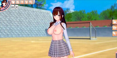 [hentai Game Koikatsu!] Big Tits High School Girl Chizuru Is Rubbed With Her Boobs. And Sex. Anime