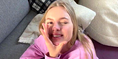 Adorable Ash-blonde Gives Muddy Bj and Takes Jism Stream On Pretty Face
