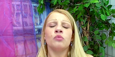 A Blonde Milf With A Pink, Shaved Pussy And Big Tits Gets Fucked; She Sucks His Cock, And He Jerks Off And Cums On Her Big Tits