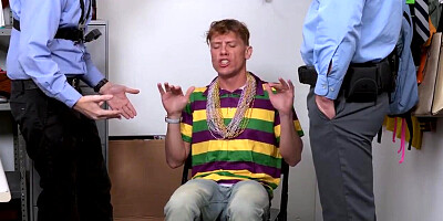 Mardi Gras cougar group porked in the back office for stealing