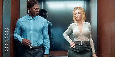 Blonde Secretary Wife Trapped in an Elevator with BBC co-worker (3D Sexgame)