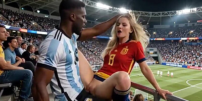 WOW Stellar! (( " ARGENTINA smash SPAIN " )) Final World Bowl... in Public! Who wins? Reaction in the comments! "Bi-racial"(IA)