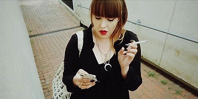Smoking Break Outside While On Phone And Ignoring Everyone